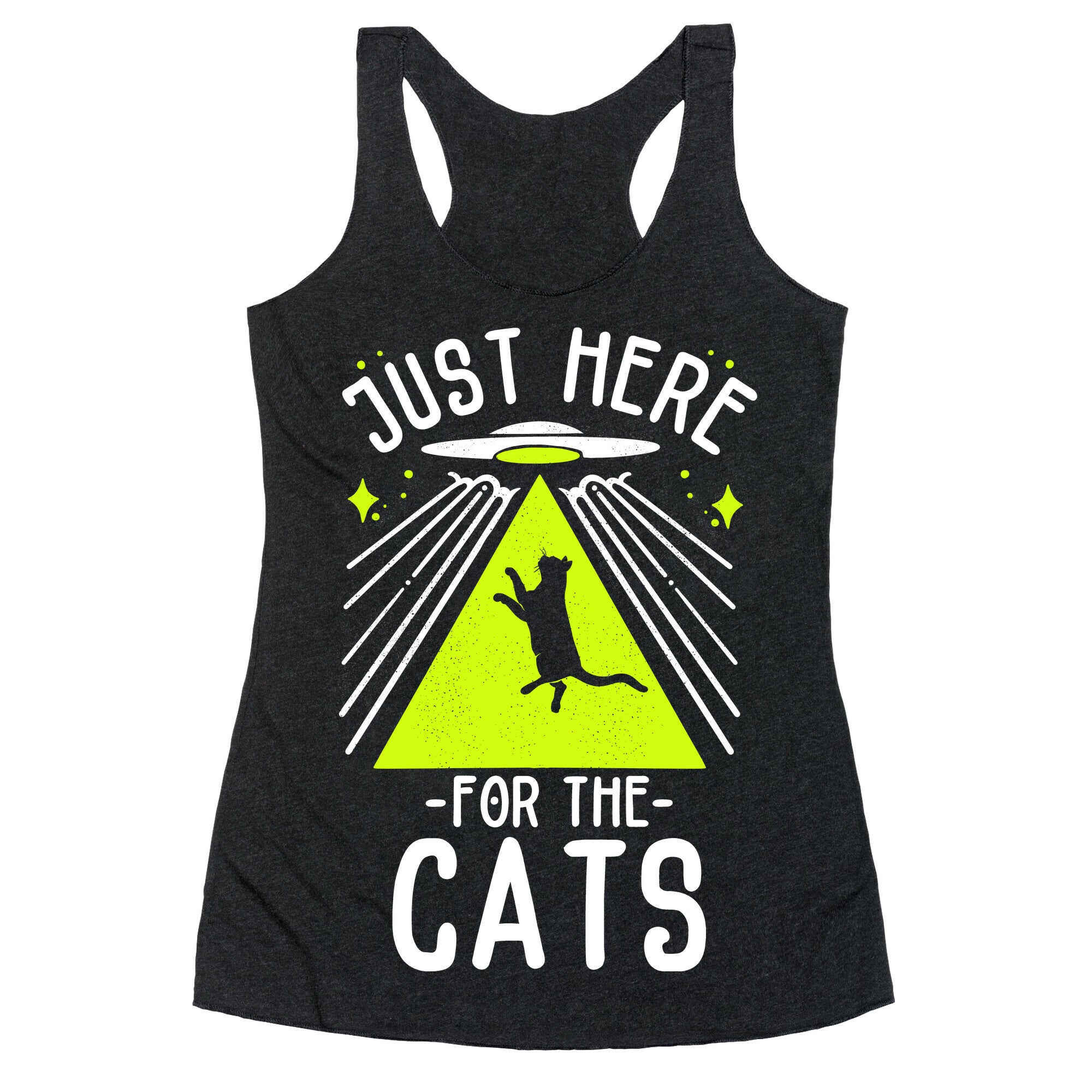 Just Here for the Cats UFO Racerback Tank